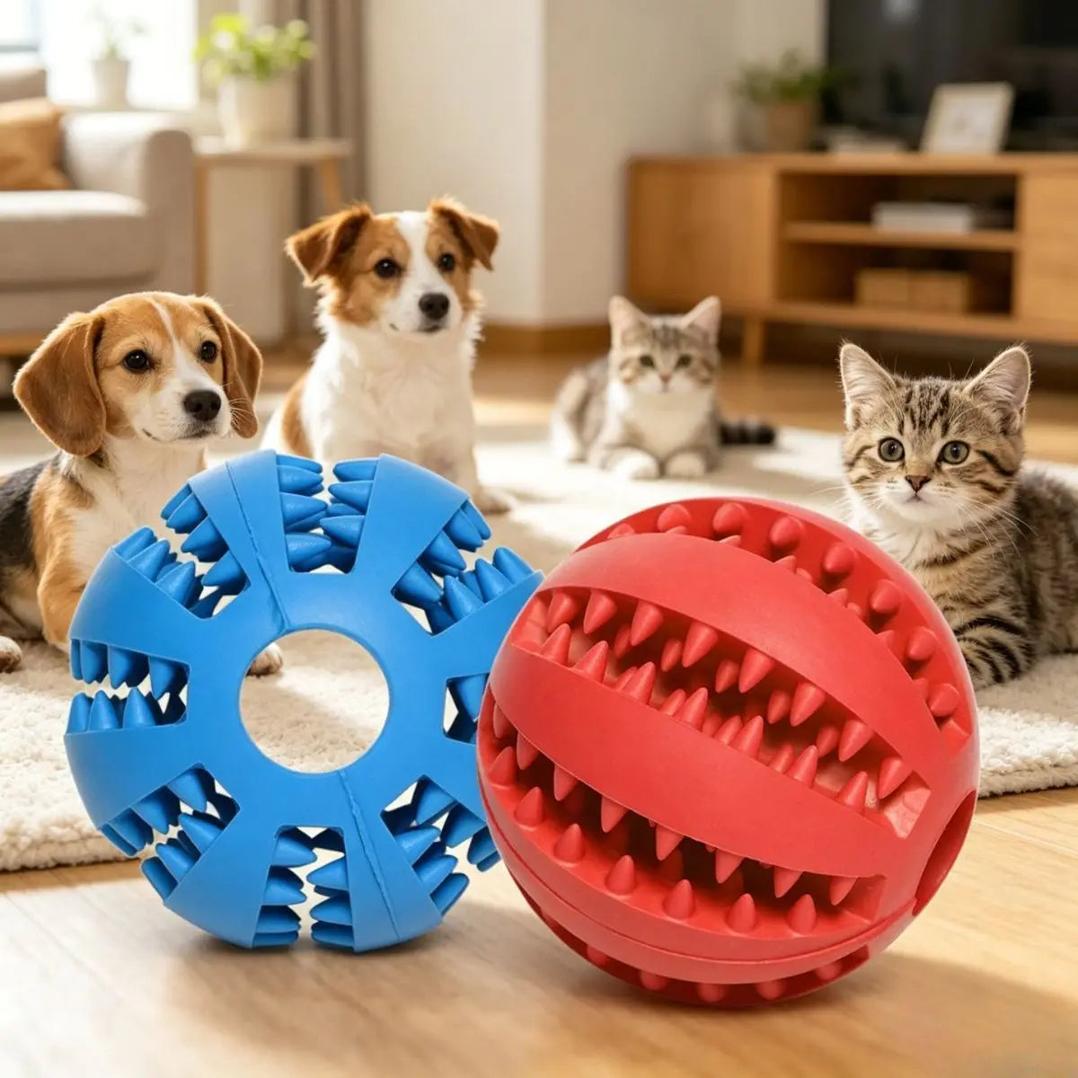 Bite-Resistant Treat Dispensing Dog Ball