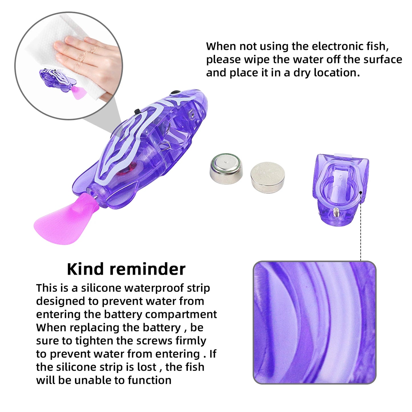 LED Electronic Swimming Fish Toy - Waterproof Interactive Pet Toy