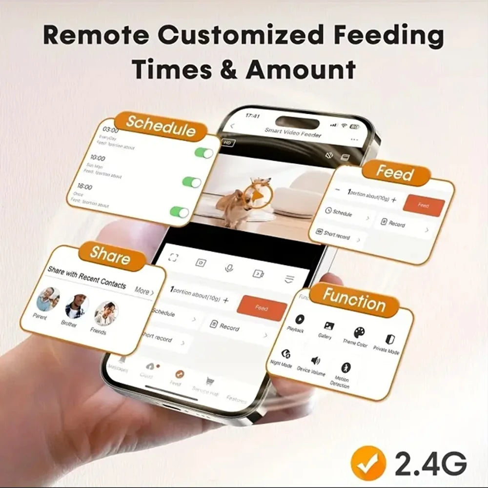 4L Smart App-Controlled Cat Feeder with HD Camera — Stainless Steel Bowl