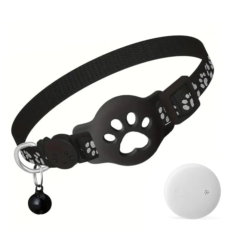 Reflective AirTag Pet Collar with Safety Buckle for Cats & Small Dogs