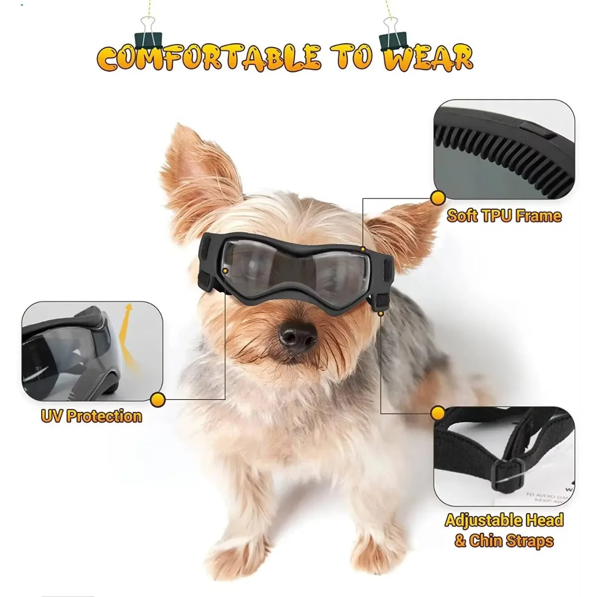 Lunettes pour chien de petite race - Lunettes de soleil de protection UV pour chiots