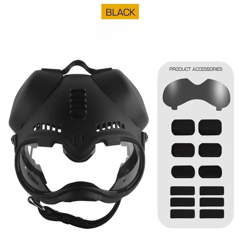 2-in-1 Tactical Dog Helmet with Detachable Goggles for Small & Medium Dogs