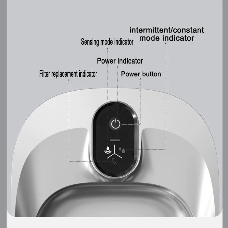 4L Stainless Steel Wireless Pet Water Fountain with Motion Sensor