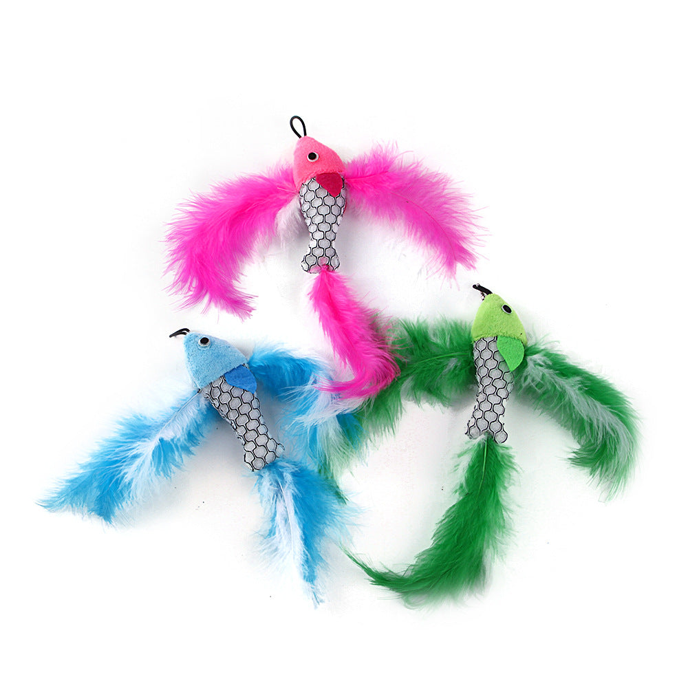 Cat Wand Replacement Head - Flying Fish Plush Toy Attachment for Interactive Play