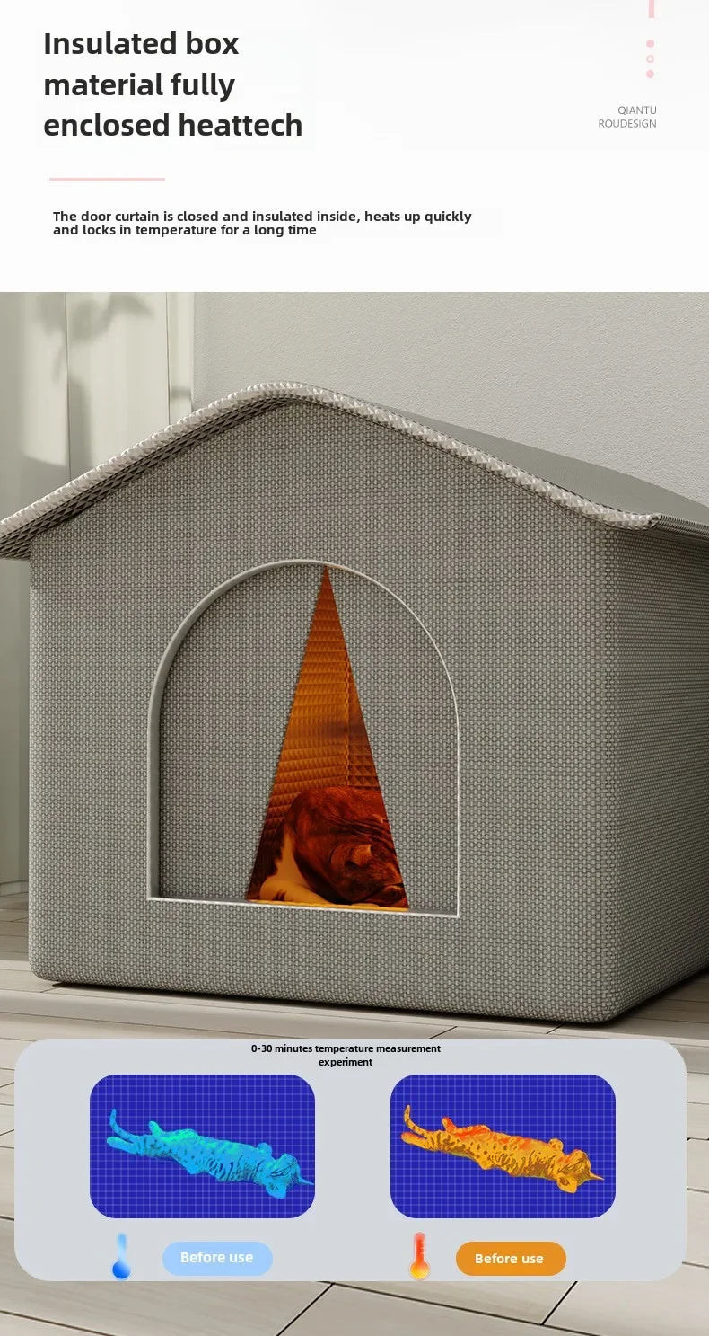 Foldable Pet Cave House for Cats & Small Dogs