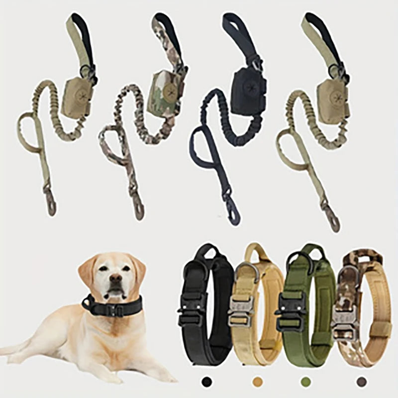 Tactical Military Nylon Dog Collar with Control Handle & Metal Buckle
