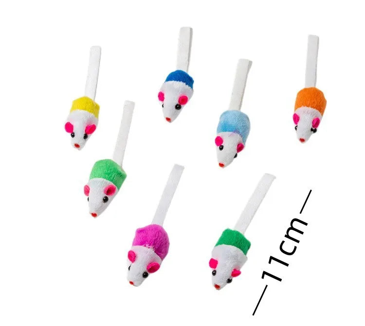 Plush Mouse Cat Toy - Colourful Catnip Mice for Kittens (20 Pack)