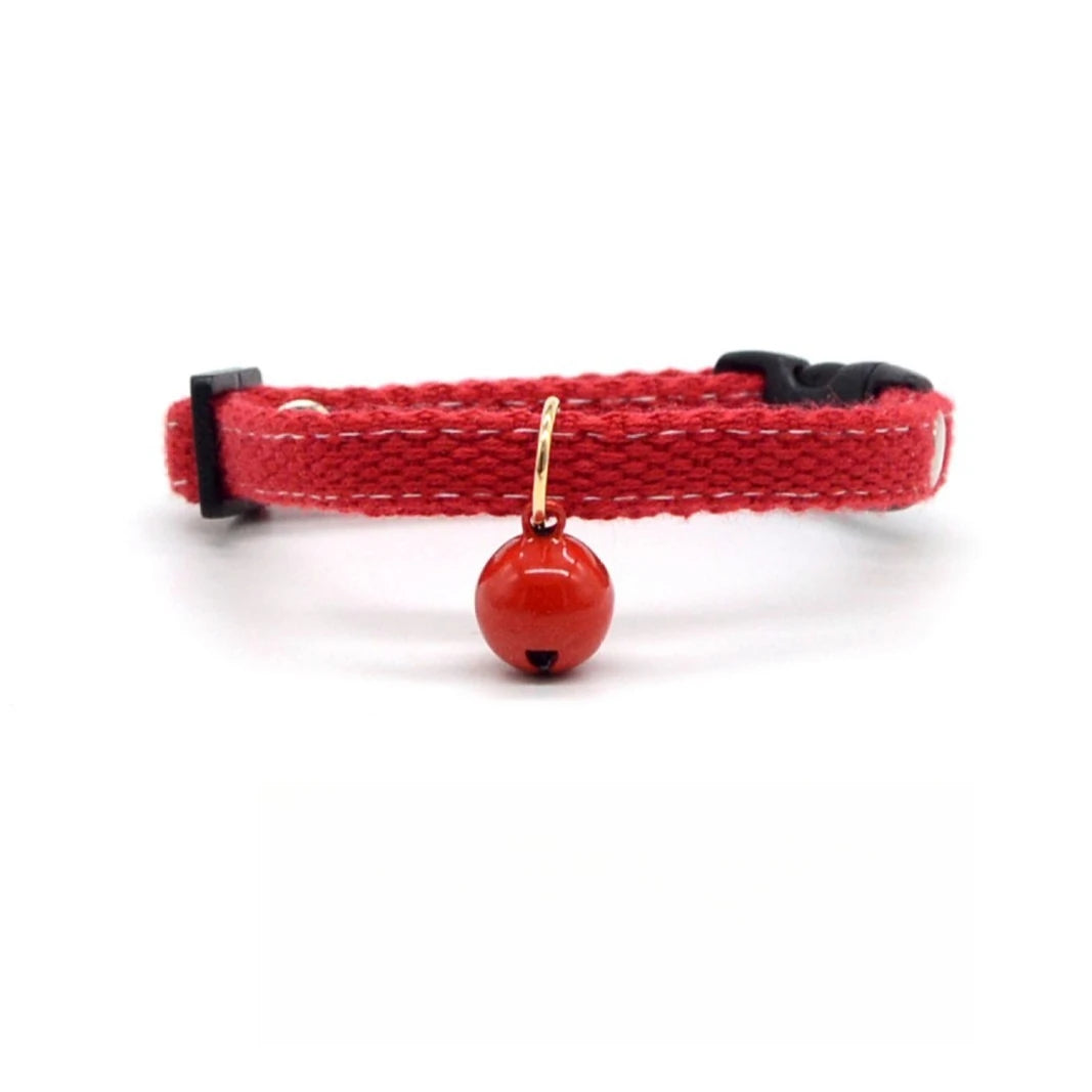Collier réglable rouge pour chat avec clochette