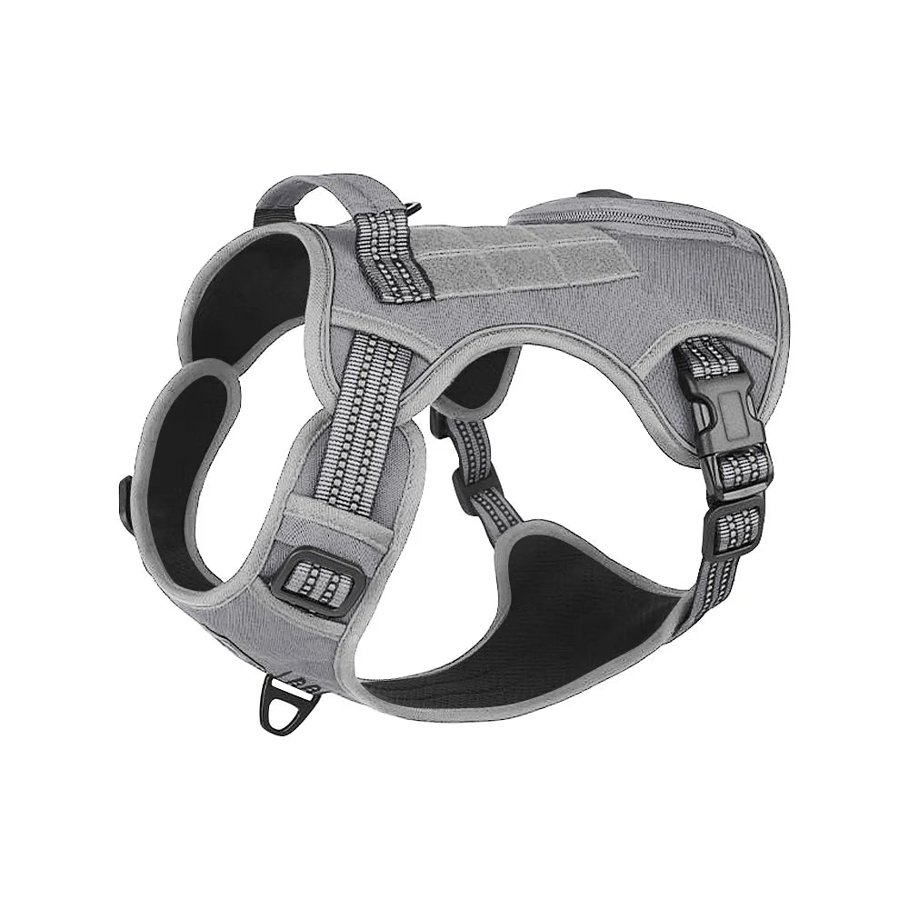 Harnais tactique anti-traction réfléchissant pour chiens de taille moyenne et grande