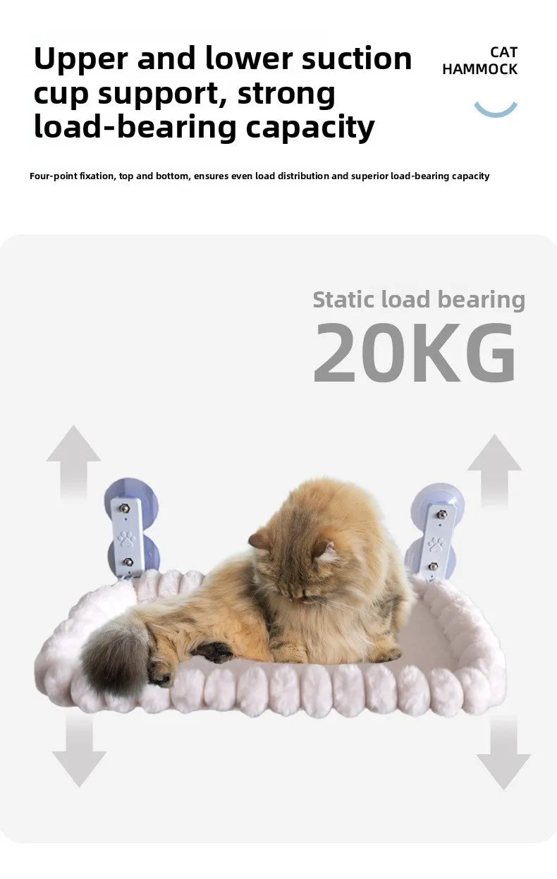 Suction Cup Window Cat Hammock – Wide Hanging Bed