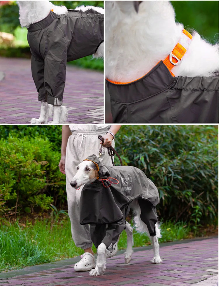 Waterproof Dog Raincoat Jumpsuit for Medium & Large Dogs