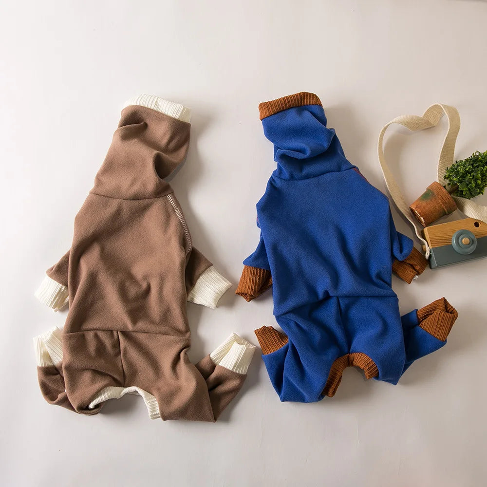 Pull pour chien en peluche à col montant — Couche de base chaude à quatre pattes