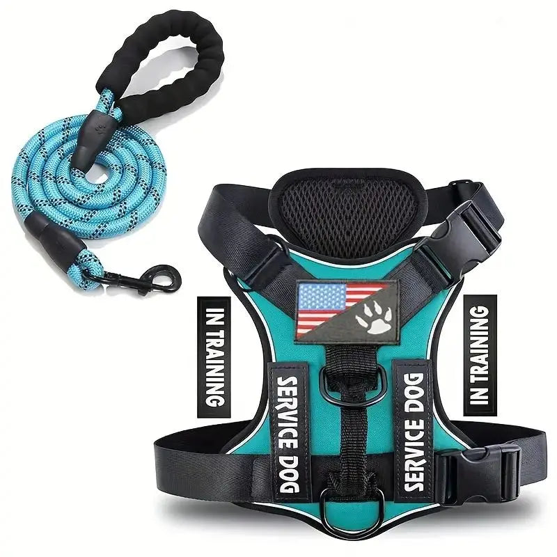 Escape-Proof No-Pull Dog Harness & Lead Set with Reflective Strips