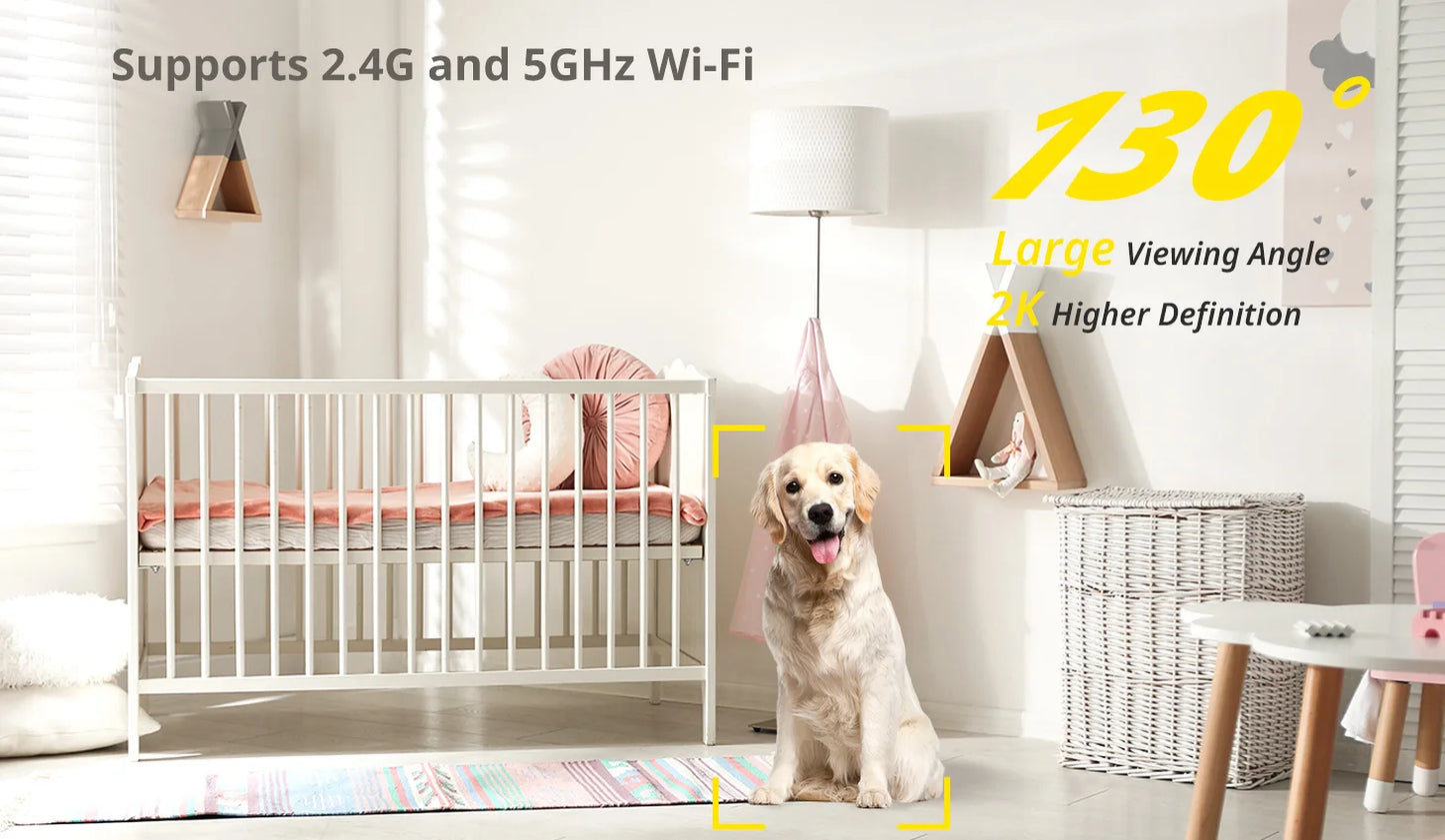 2K Indoor WiFi Security Camera — Baby, Pet & Home Monitor with 2-Way Audio
