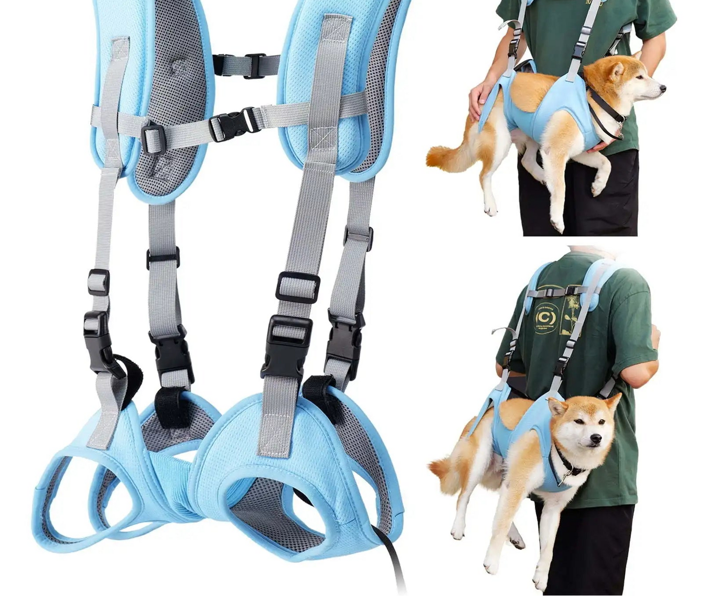 Dog Carrier Backpack & Front Carrier with Lift Harness - Legs Out Design