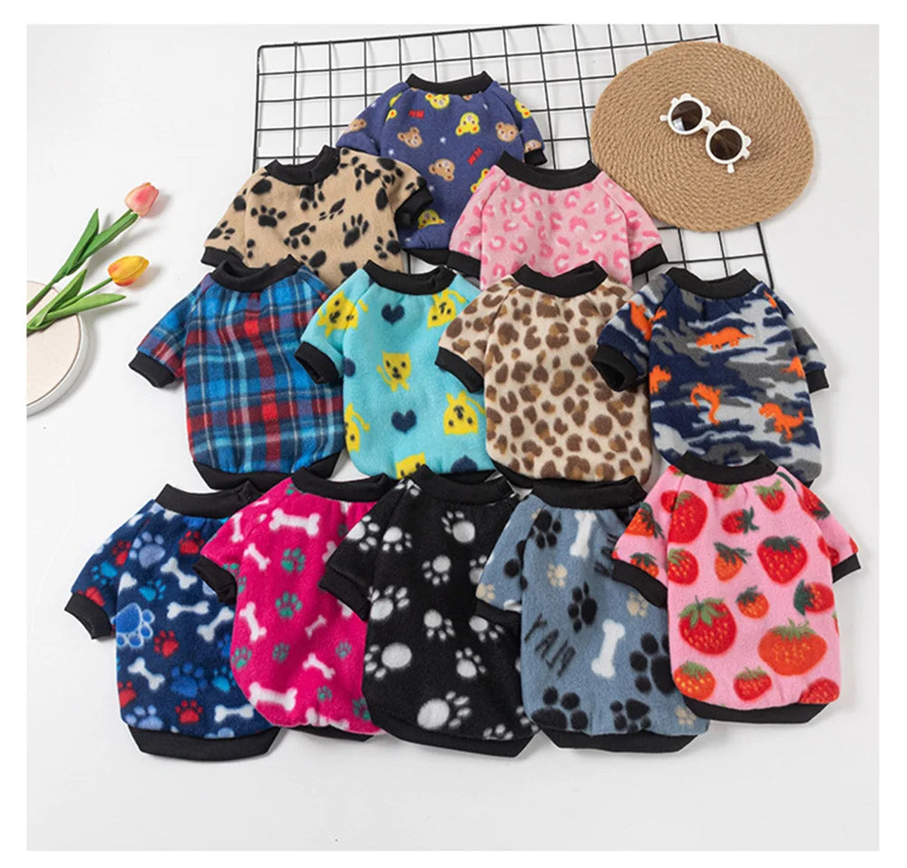 Printed Fleece Pet Pullover Sweater