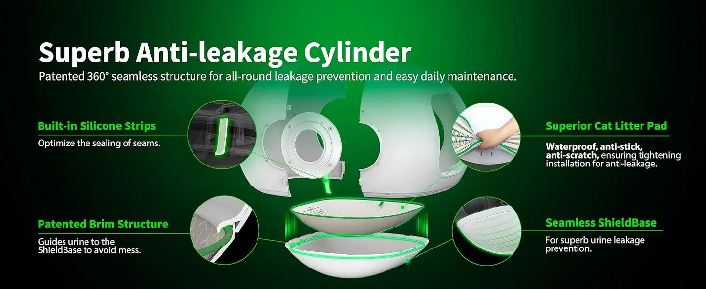 Self-Cleaning Smart Cat Litter Box with AI Camera & Odour Control