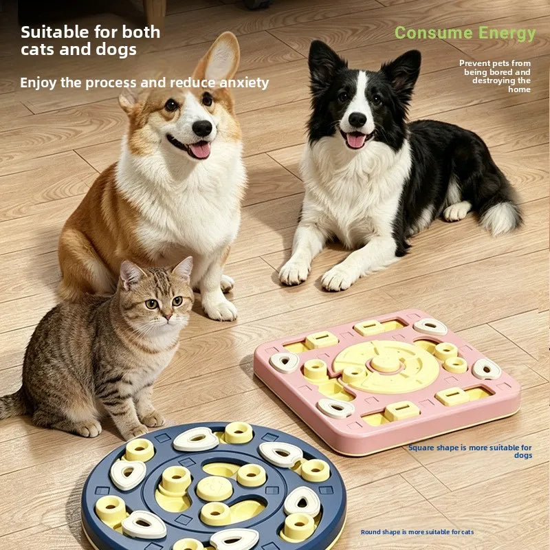 Pet Puzzle Feeder – Sliding Lid Slow Feeder Treat Toy for Cats & Dogs