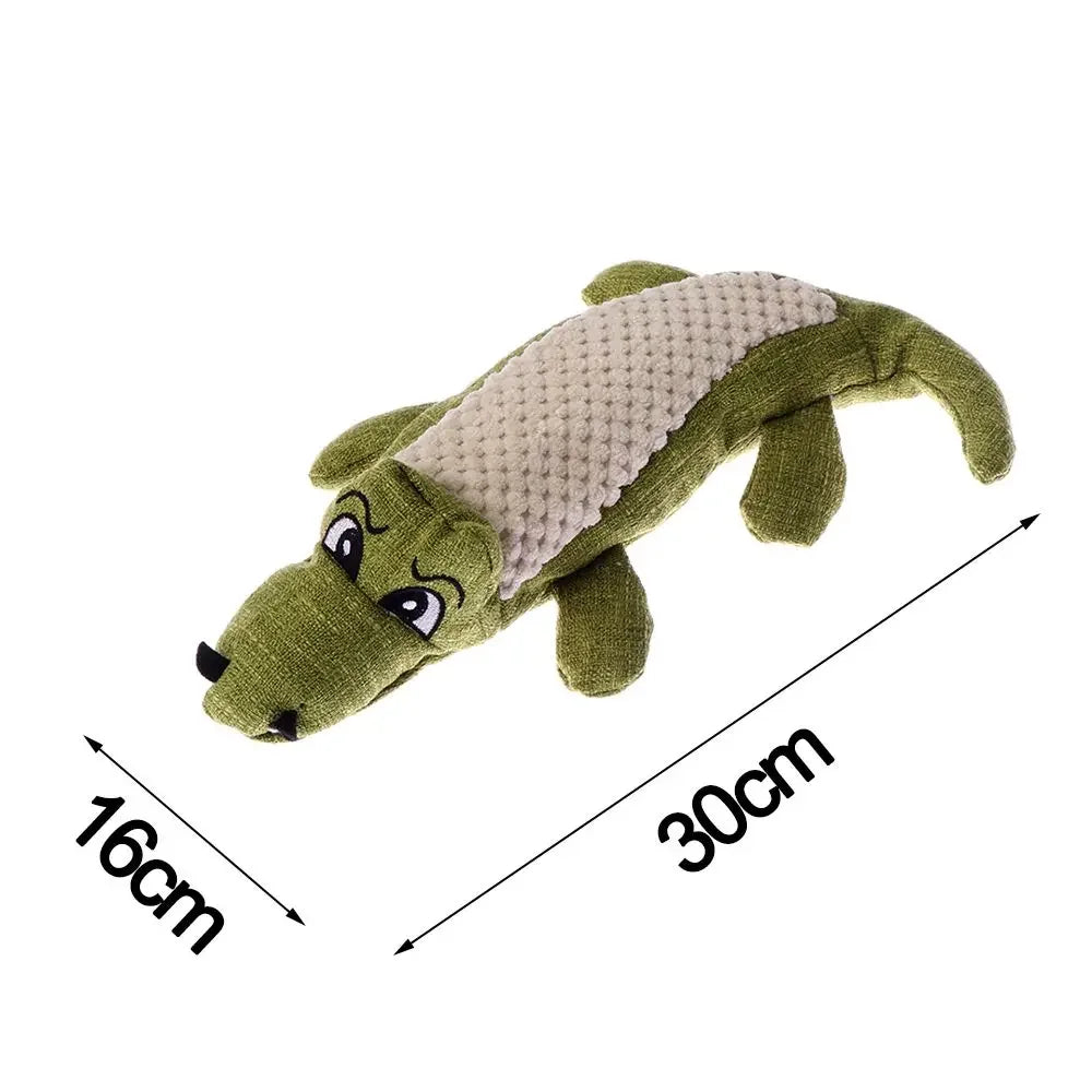 Squeaky Plush Crocodile Chew Toy for Dogs