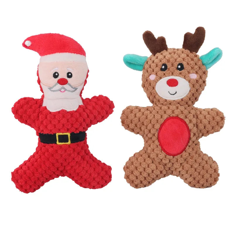 Jouet couineur en peluche de Noël pour chien