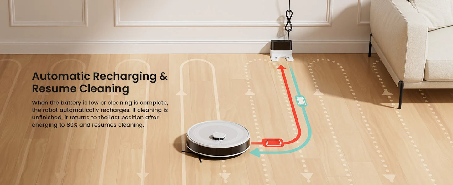 Robot Vacuum Cleaner with Laser Navigation & 6000Pa Suction | Anti-Tangle