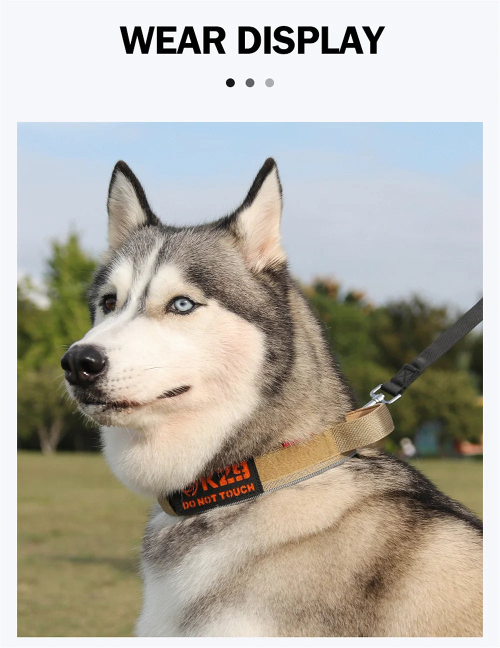 Padded Reflective Tactical Dog Collar for Medium & Large Dogs