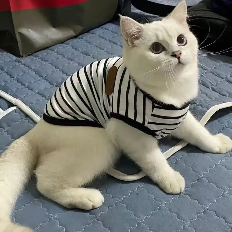 Classic Stripe Sleeveless Vest for Cats & Small Dogs