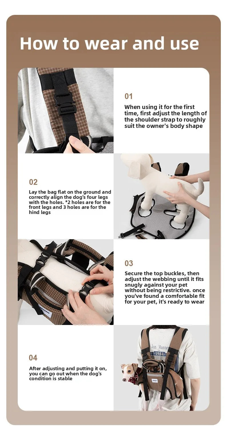 Horizontal Dog Backpack with Ice Silk Cooling & Spine Protector for Small Dogs & Cats