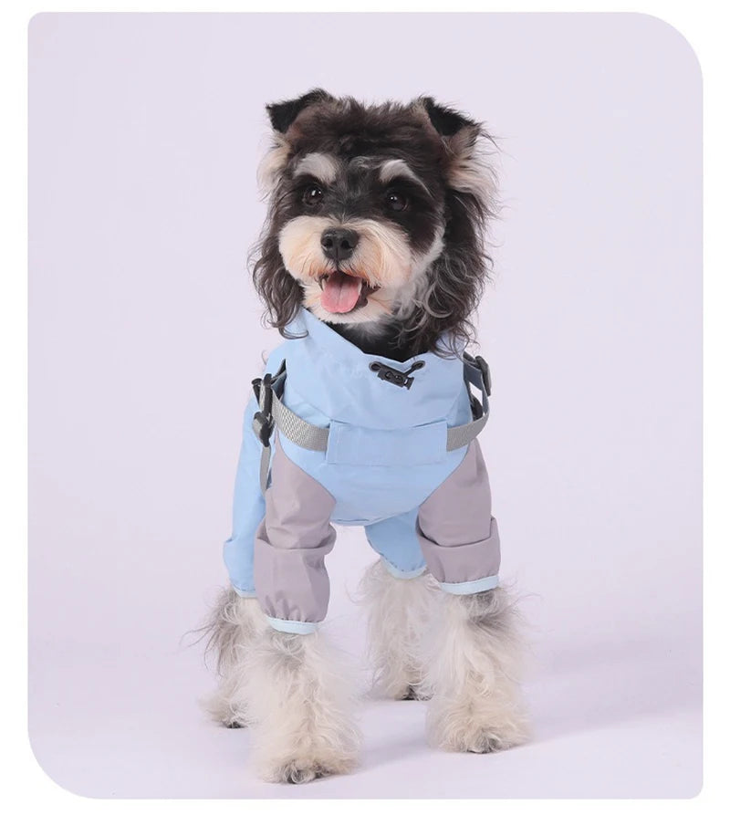 Waterproof Reflective Hooded Dog Raincoat – S to 3XL