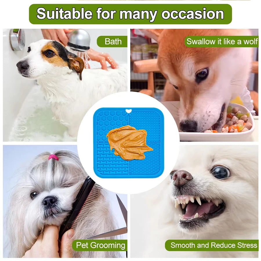Silicone Slow Feeding Lick Mat with Spatula