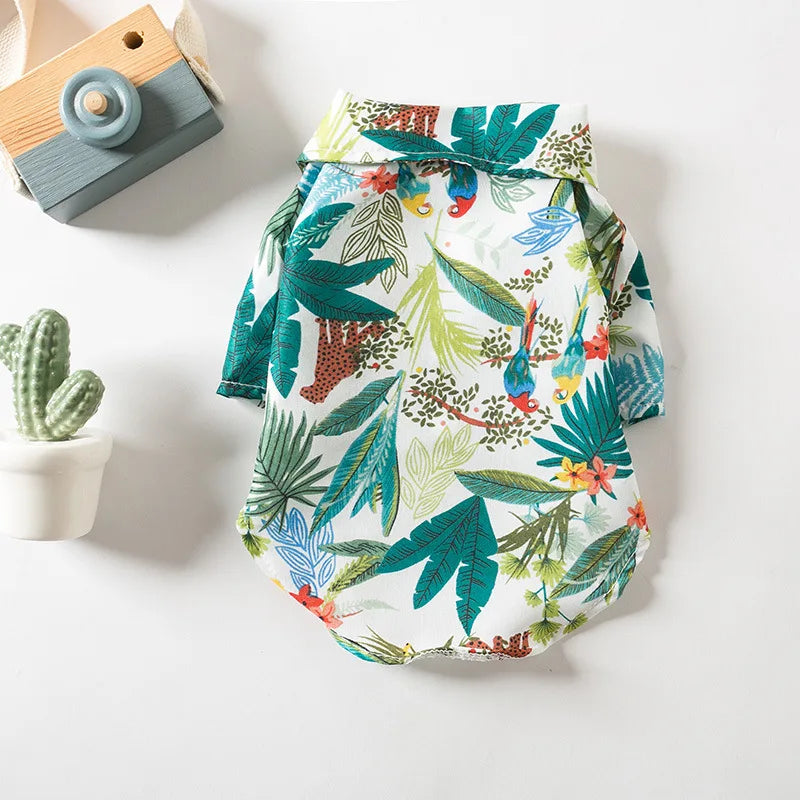 Summer Hawaiian Beach Shirt for Dogs & Cats — Lightweight Breathable Pet Apparel