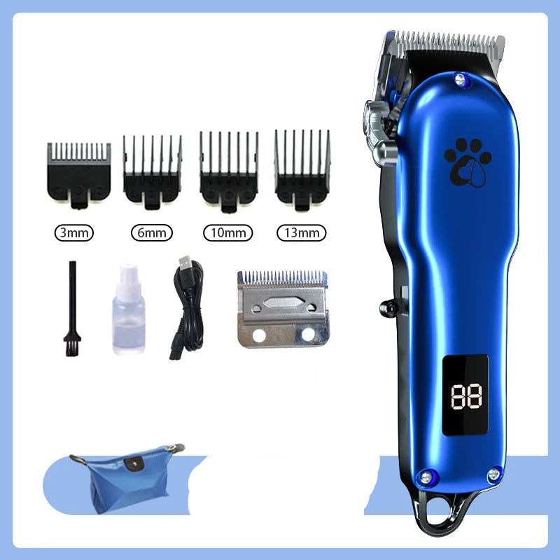 Professional Cordless Pet Grooming Clipper with LCD Display — Ultra-Quiet