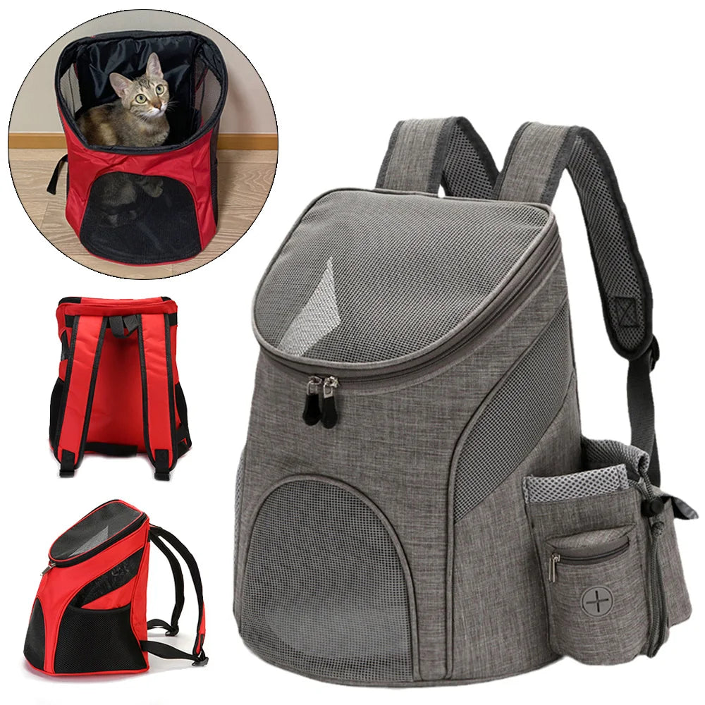 Solid Mesh Breathable Cat Puppy Travel Backpack S/L Pet Carrying Bag for Cats Kitten Small Dogs Pet Outdoor Supplies Accessories
