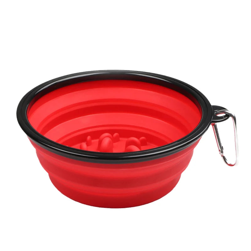 Foldable Dog Slow Feeder Travel Bowl