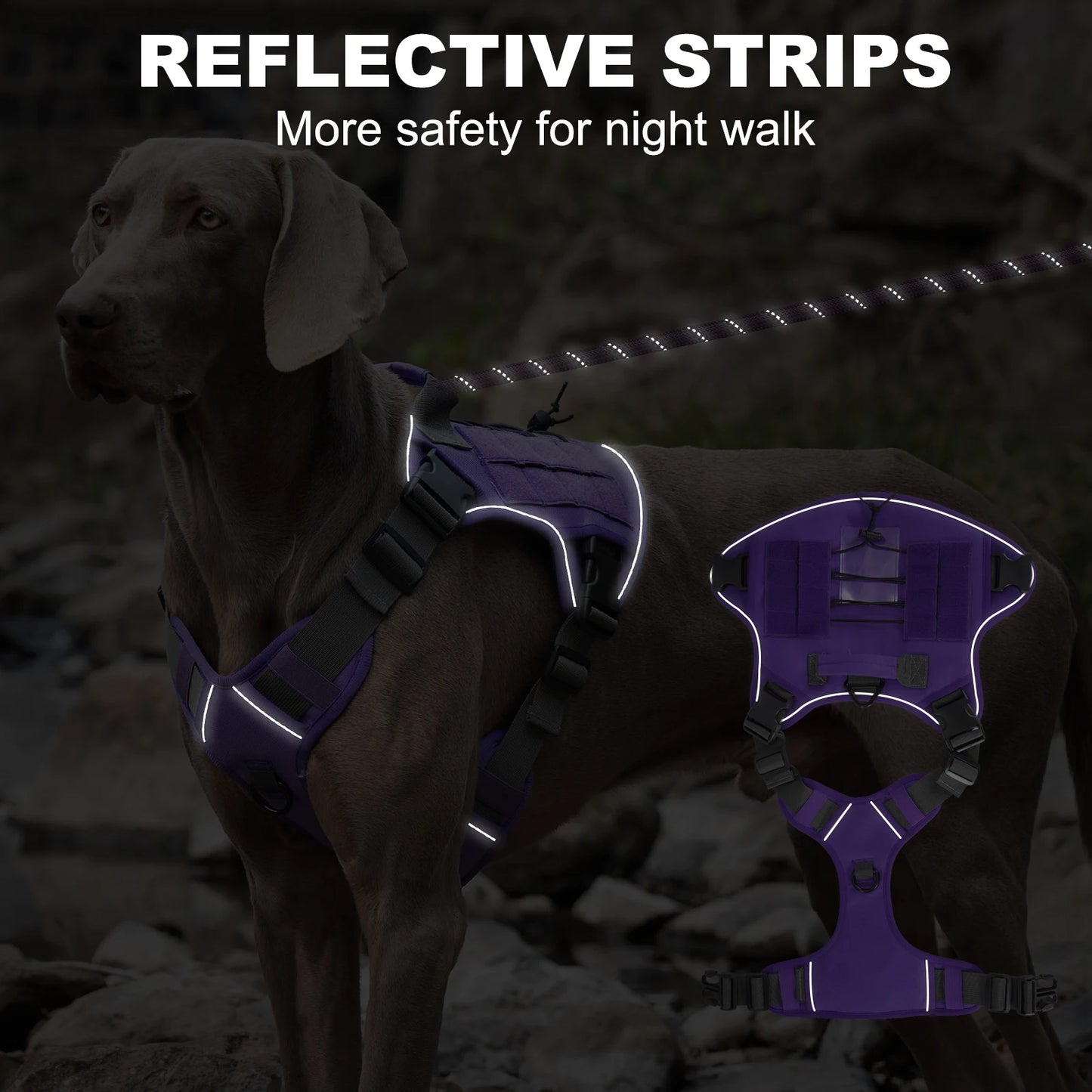 Tactical No-Pull Dog Harness — Reflective Adjustable Working & Training Vest for Small, Medium & Large Dogs