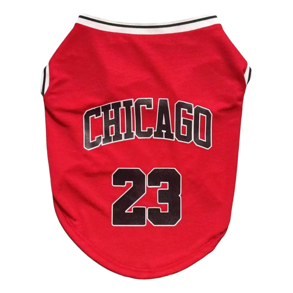 Maillot de refroidissement en maille pour chien de basket-ball de Chicago | Haut d'été respirant pour chiens de taille moyenne et grande
