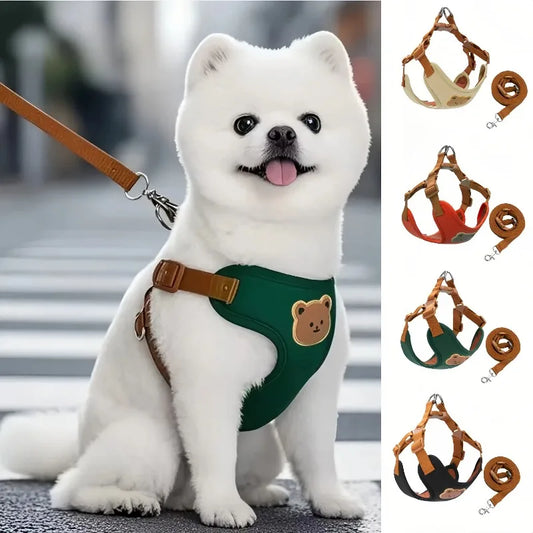 Breathable Pet Harness and Leash Set - Comfortable Chest Vest for Small to Medium Dogs