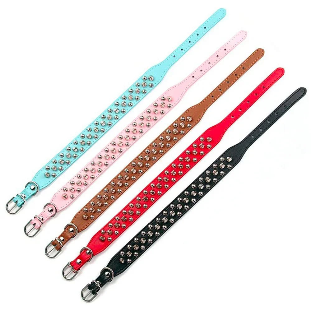PU Leather Punk Rivet Spiked Collar for Small Dogs & Cats