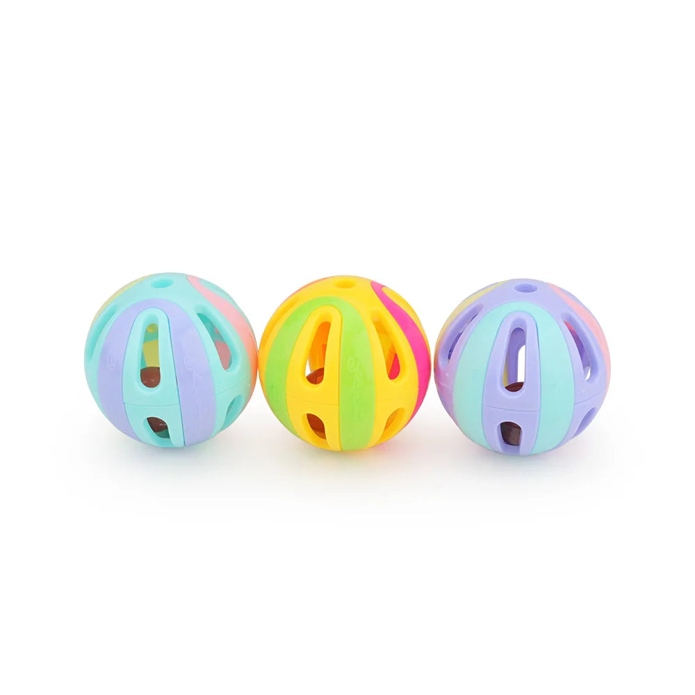 Colourful Bell Ball Cat Toys – Pack of 6
