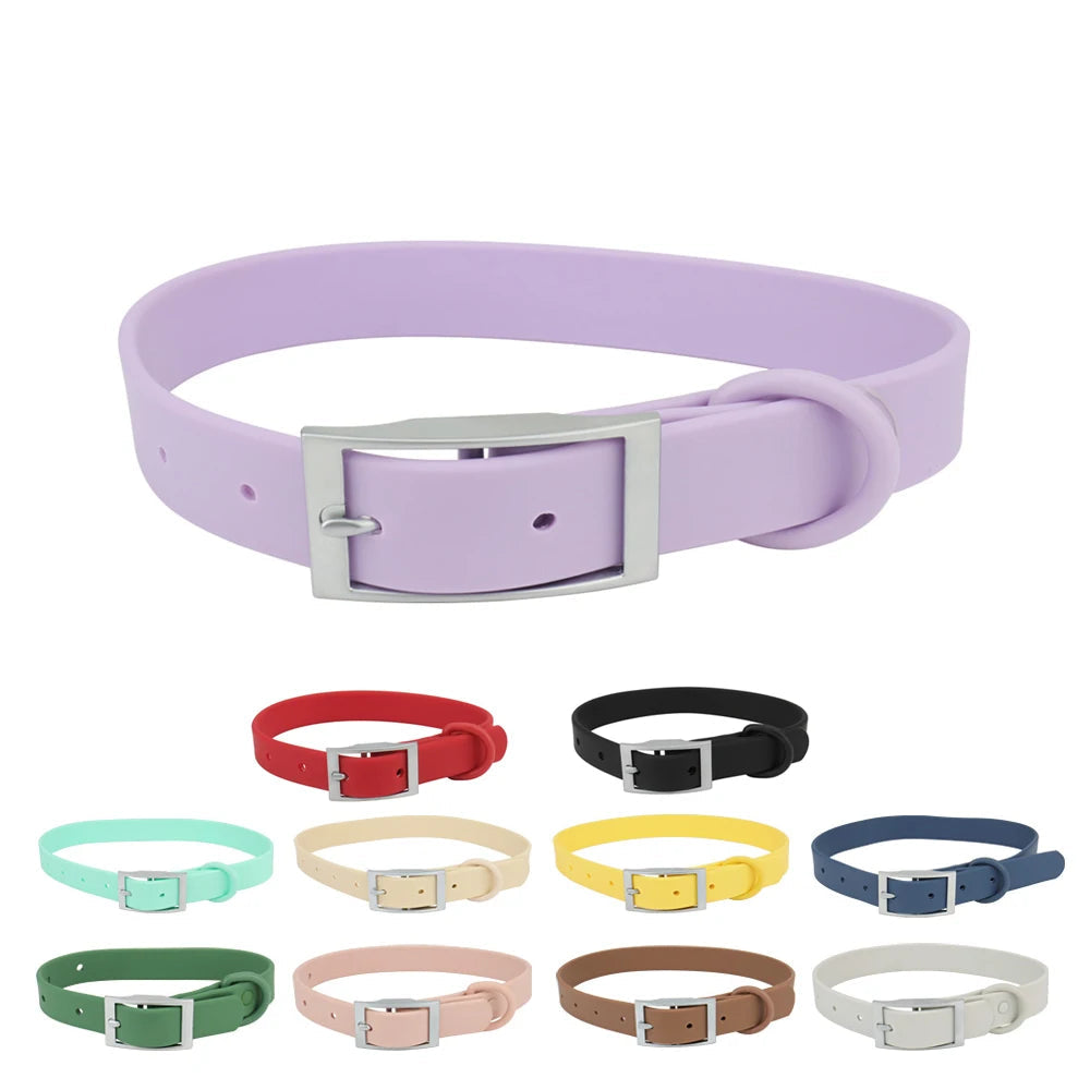 Waterproof Adjustable PVC Pet Collar — 12 Colours