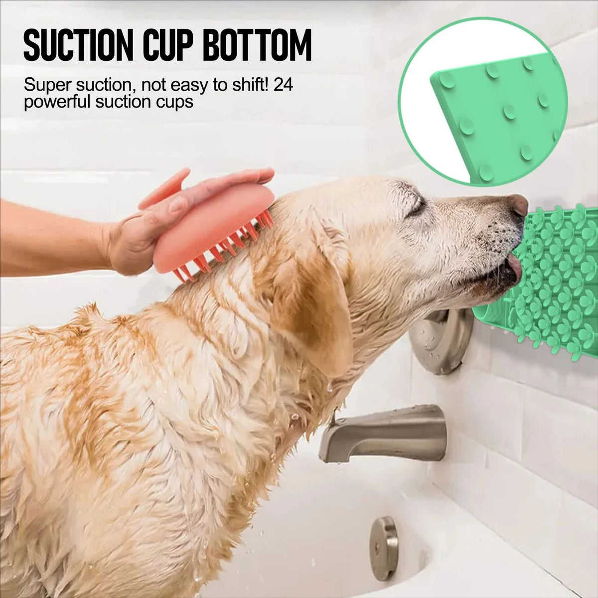 Silicone Lick Mat with Suction Cup for Dogs — Slow Feeder & Bath Distraction