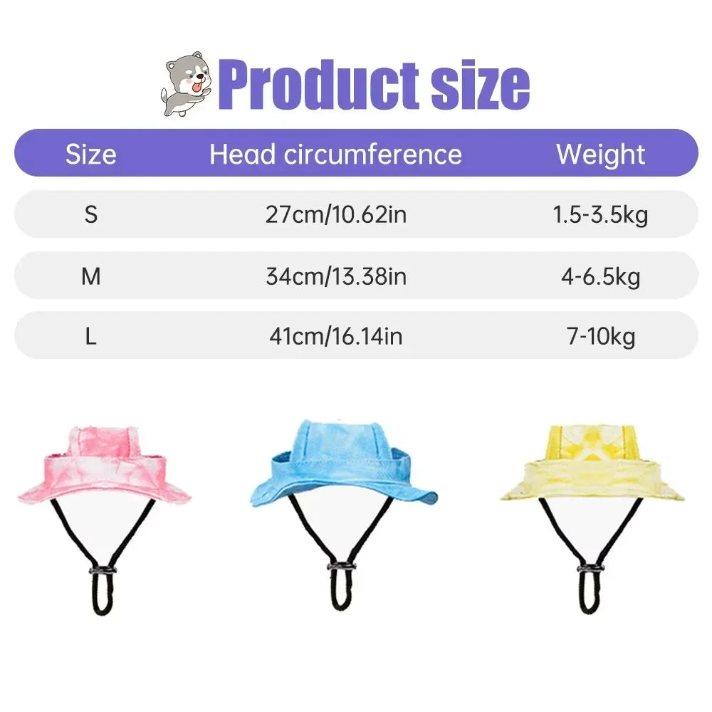 Adjustable Cotton Baseball Cap for Dogs & Cats – Ear Hole Sun Hat for Small & Medium Pets