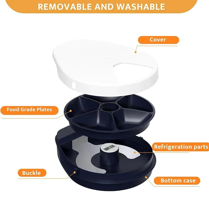 Automatic Wet Food Cat Feeder with Cooling & Timer