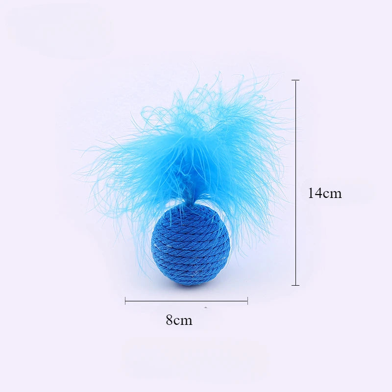 Hand-Woven Hemp Rope Ball Cat Toy with Sound
