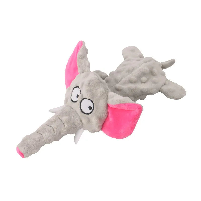Jouet pour chien en peluche éléphant couineur avec papier froissé
