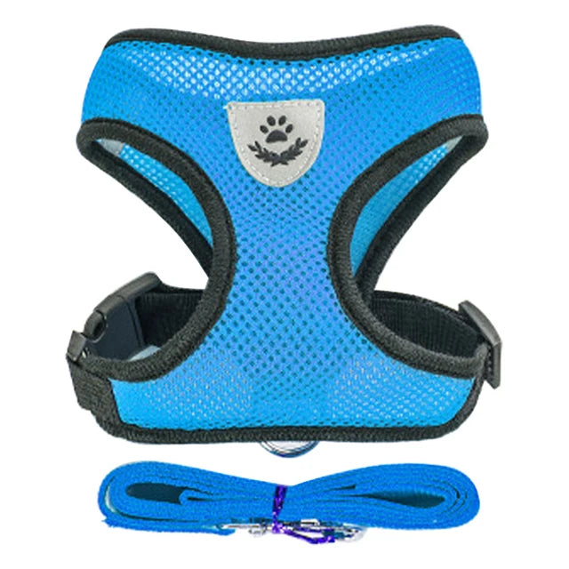 Breathable Mesh Vest Harness & Lead Set for Small to Medium Cats and Dogs