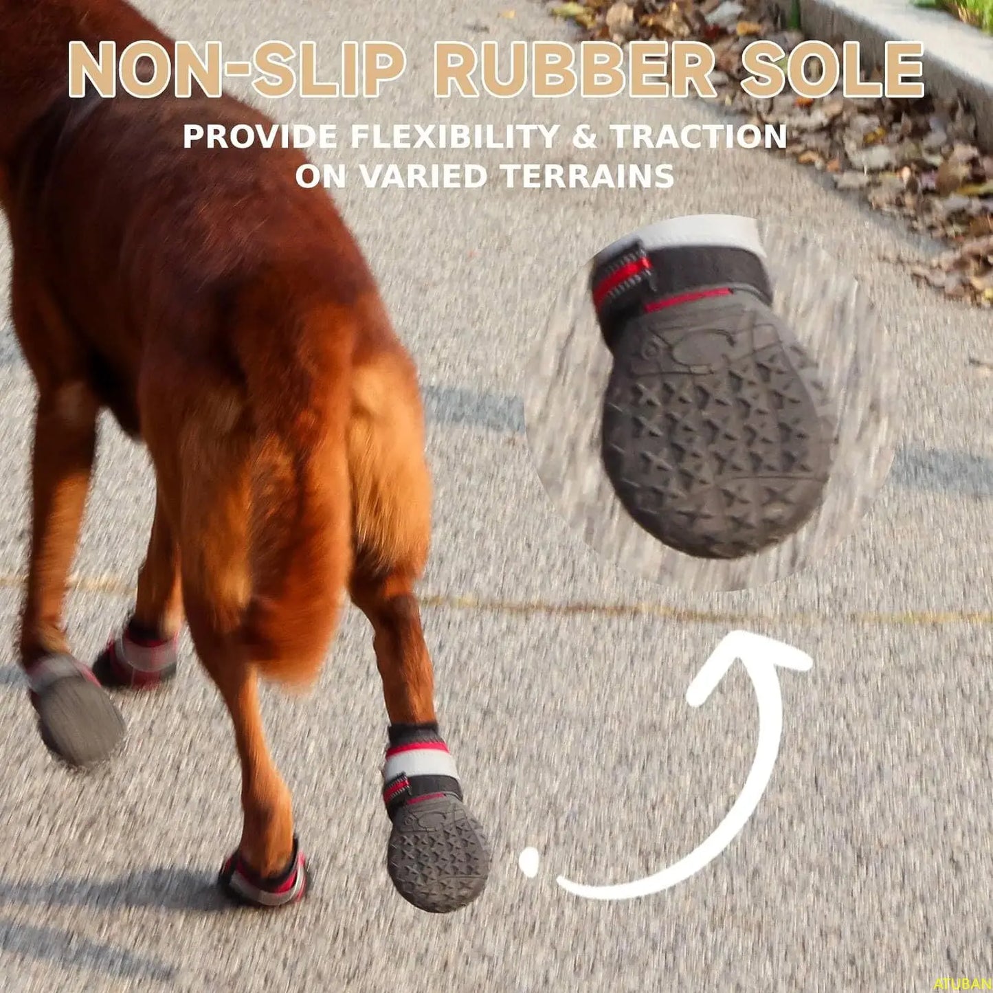 Bottes imperméables pour chien - Protections de pattes réglables et réfléchissantes tout terrain