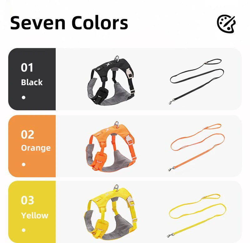 Lightweight Dog Harness & Leash Set Anti-Pull Escape-Proof Pet Walking Lead for Small Medium Large Dogs