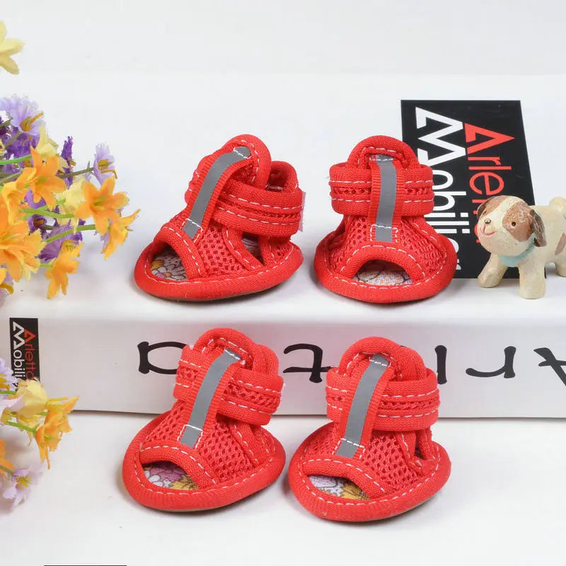 Mesh Sandal Shoes for Small Dogs & Cats — Set of 4