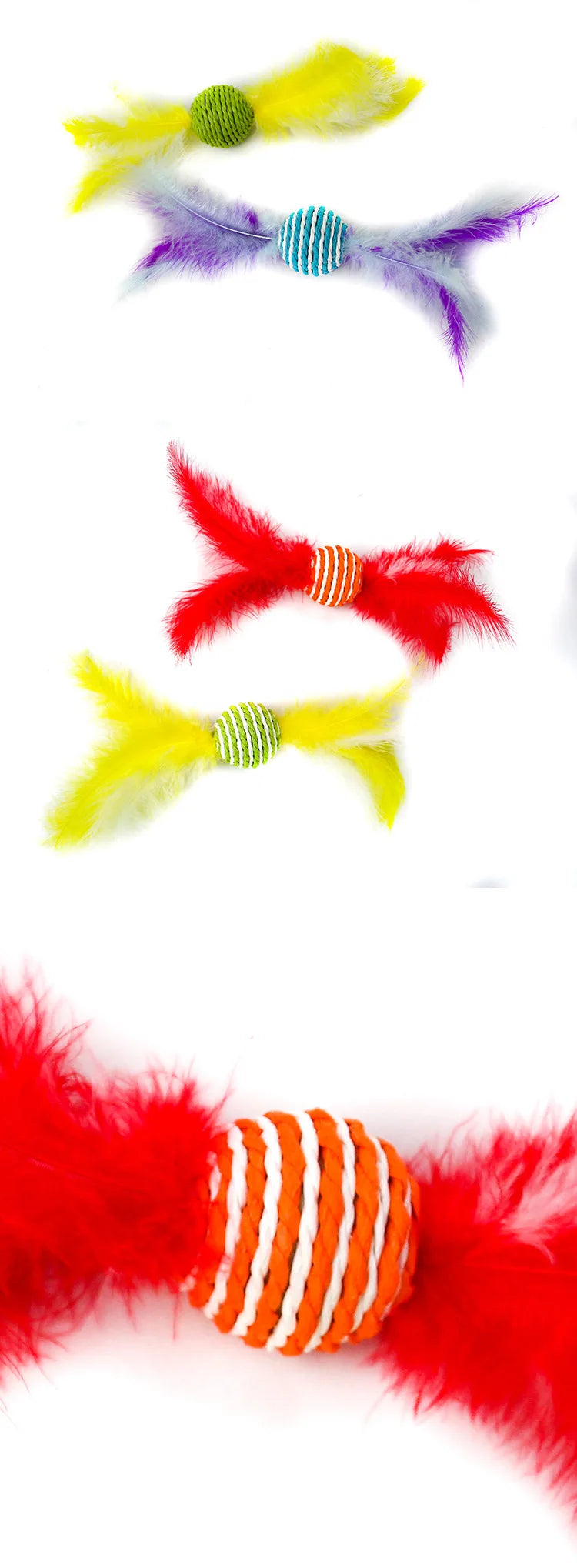 Star Texture Feather Ball - Interactive Throwing Toy for Cats and Dogs